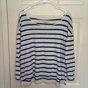 American Eagle Outfitters Favorite Tee Blue and White Stripe Loose Size L
